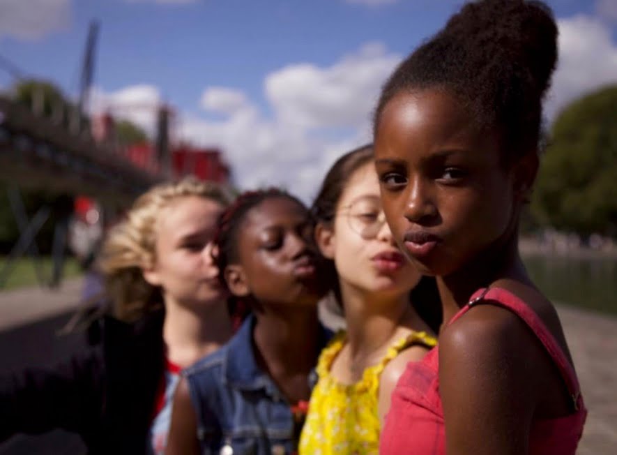 four female children pout for camera image